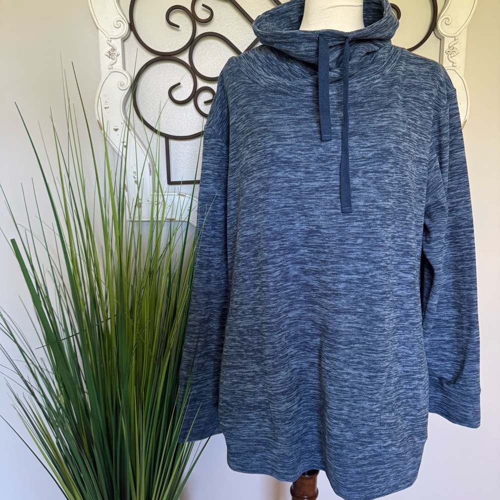 STILLWATER SUPPLY CO Size XXL Blue Fleece Cowl Neck Top